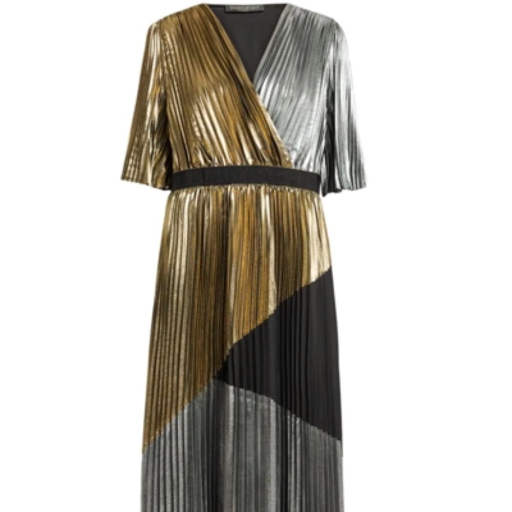 Marina Rinaldi Plus Size Divinita Pleated Colorblock Dress